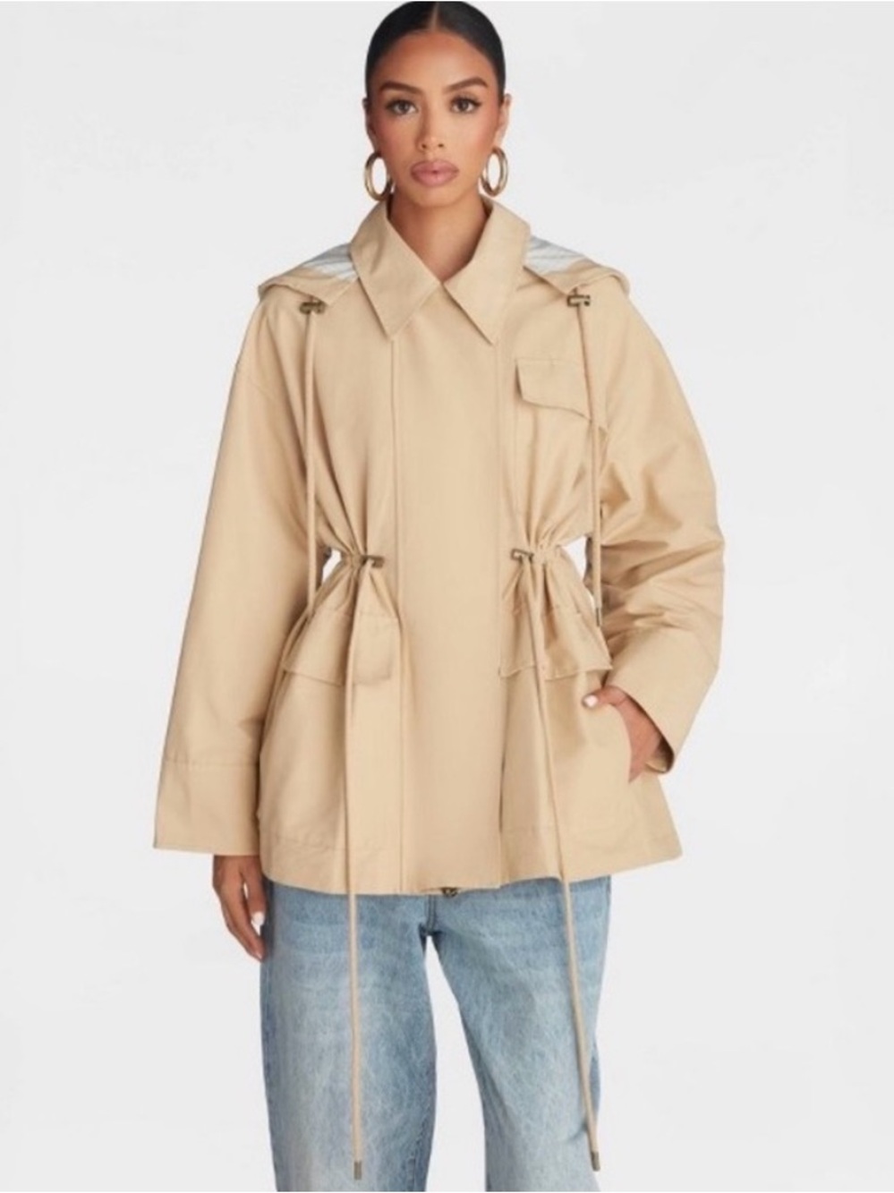 KBB by Kahlana “The Cinched Anorak Jacket”, Tan Size XL NEW